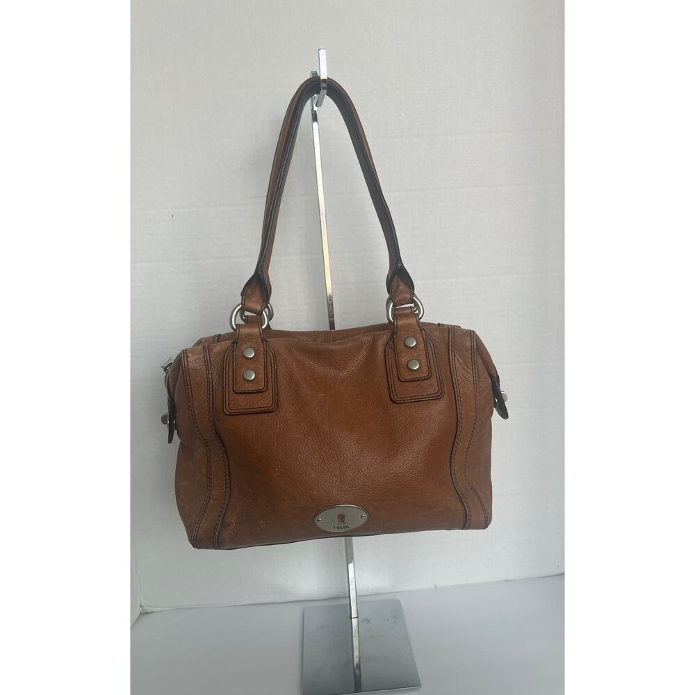 Fossil Marlow Chestnut‎ Pebble Leather Double Handle Satchel Shoulder Handbag
